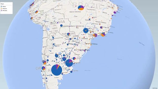 Tweets Visualization for #Ronaldo #Messi #Neymar using Power Map смотреть онлайн