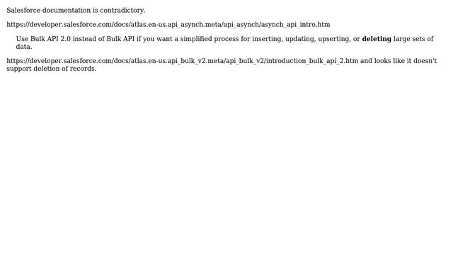 Salesforce: Does bulk api 2.0 support deletion of data? смотреть онлайн