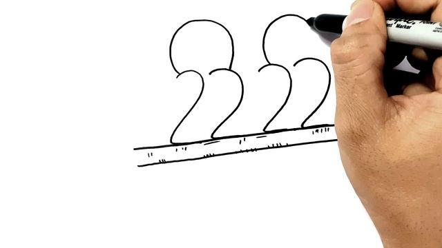 How to turn numbers 2222 to 2 birds @jellydrawart смотреть онлайн