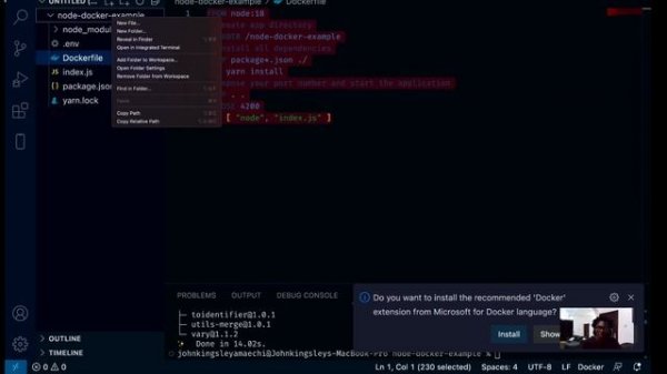 Setting up a NodeJs App using Docker