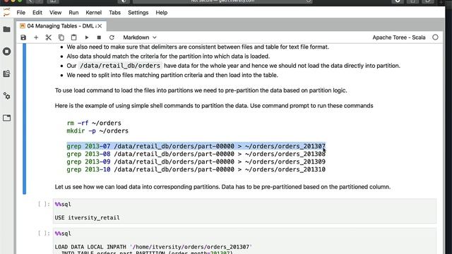Data Engineering Spark SQL - Tables - DML & Partitioning - Loading Data into Partitioned Tables смотреть онлайн