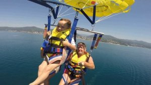 Парашют над морем с 4 летним мальчиком. Илюша в Сочи летает на парашюте (Чёрное море) классный отды