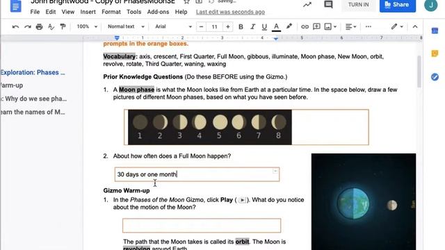 Moon Phases Gizmo смотреть онлайн