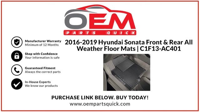 2016-2019 Hyundai Sonata Front & Rear All Weather Floor Mats | C1F13-AC401 смотреть онлайн