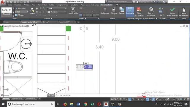 AutoCad 2019 - Proyecto 3m x 9m |Video 3/5| смотреть онлайн