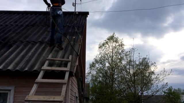 Гидроизоляция шиферной кровли ст.Дерявянка