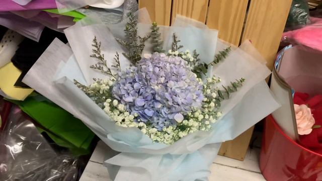 Blue hydrangea | Flower Bouquet | Huamama | Singapore Flower shop | Flower delivery смотреть онлайн