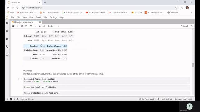 Model Prediction using linear regression in python смотреть онлайн