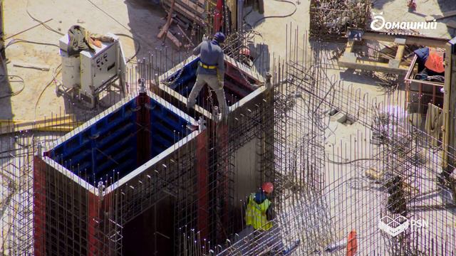 Микрорайон «Домашний». Динамика строительства 1-го корпуса 2-ой очереди (часть 3) смотреть онлайн