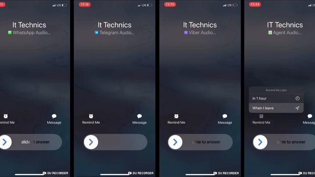 WhatsApp, Telegram, Viber & Line Incoming Call iOS vs In-App In-Call Screens смотреть онлайн