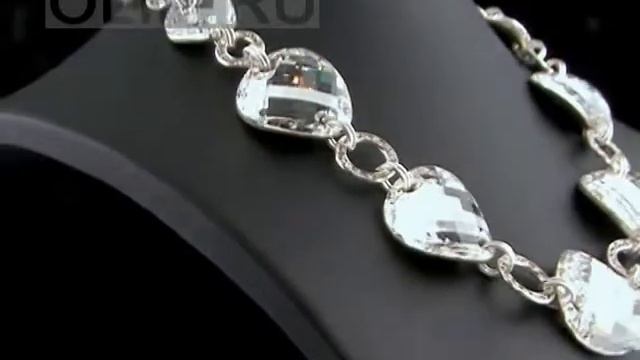 Колье с кристаллами Сваровски из недрагоценного металла смотреть онлайн
