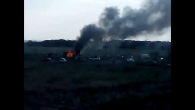 Горящий автобус в Южноуральске (несколько видео) смотреть онлайн