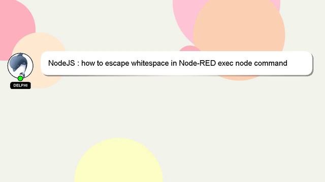 NodeJS : how to escape whitespace in Node-RED exec node command смотреть онлайн