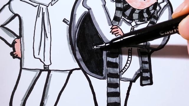 DESPICABLE ME 3 Coloring Pages for Kids | Drawing and Coloring Dru and Gru from Despicable Me 3 смотреть онлайн