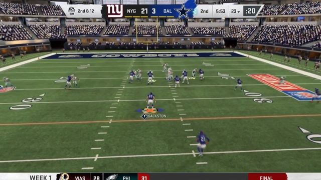 Madden nfl 20 Карьера игрока - Denzel Sackston | Открытие против Ковбоев | Сак Сити Основан! | #2 смотреть онлайн