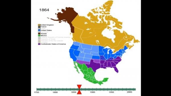 Колонизация Северной Америки Animated map of the colonization of North America