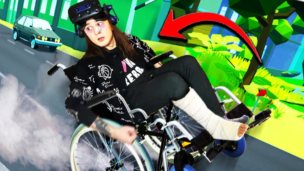 Я стал ИНВАЛИДОМ и УПАЛ с КОЛЯСКИ!! (Wheelchair Simulator VR) смотреть онлайн