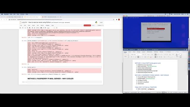 Setup postfix smtp server in Raspberry PI & Send email through Python смотреть онлайн