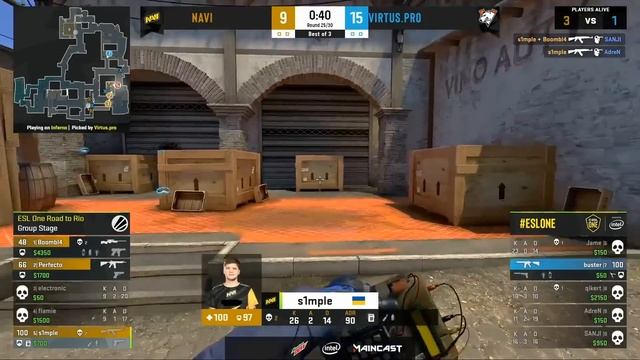 S1MPLE: "СЛИШКОМ МНОГО ОШИБОК В ОДНОЙ ИГРЕ" | Na'Vi vs Virtus.pro ESL One: Road to Rio смотреть онлайн