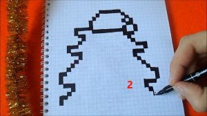 Как рисовать Кавайную Ёлочку по клеточкам How to Draw Christmass Tree Pixel Art for Kids