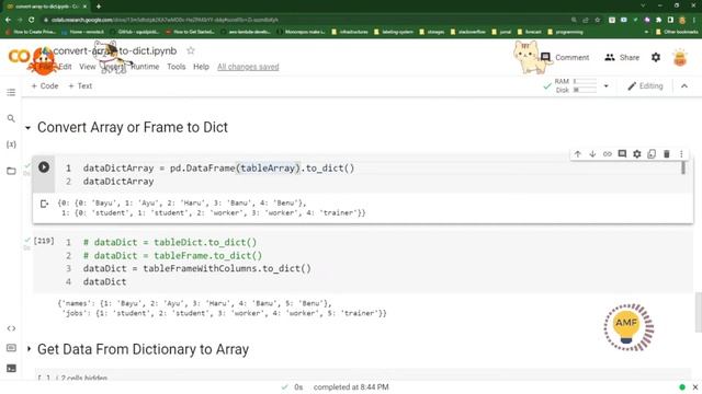 Konversi Array ke Dictionary Google Colab Python смотреть онлайн