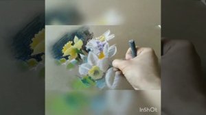 Нарциссы . Пастель .