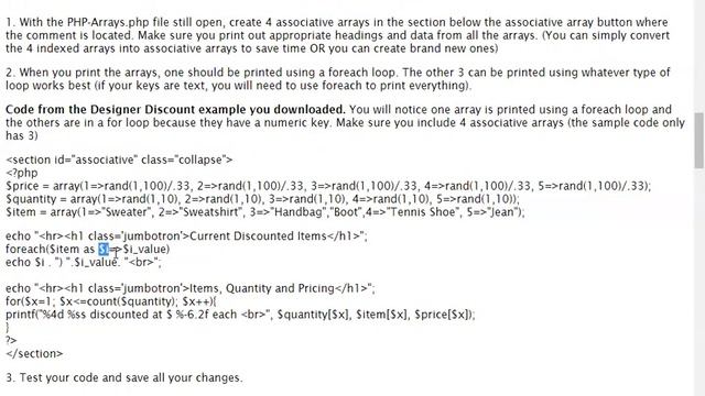 PHP Arrays Lab Assignment смотреть онлайн