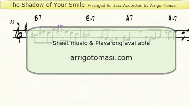 The Shadow of Your Smile - Jazz Accordion Sheet music смотреть онлайн