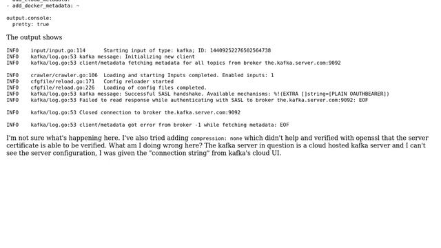 DevOps & SysAdmins: Filebeat kafka input with SASL? смотреть онлайн
