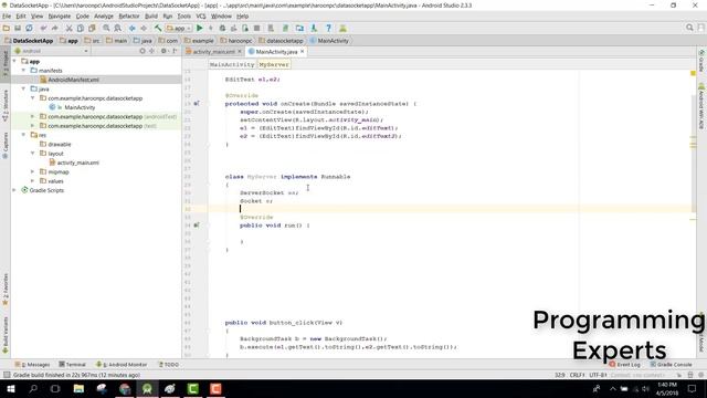 Send data from Android to Android using TCP Sockets Android Studio смотреть онлайн