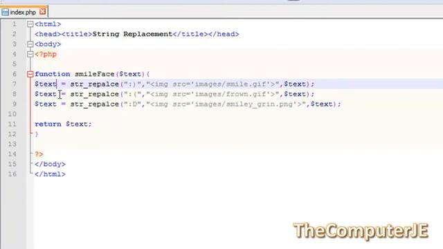 PHP: الدرس الثالث Strings: str_replace, Smile Faces смотреть онлайн