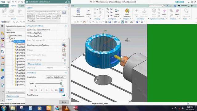 Siemens NX-10 4th Axis Machining I I  Hmc  Programming B Axis  #siemensnx #nxcam #multiaxis