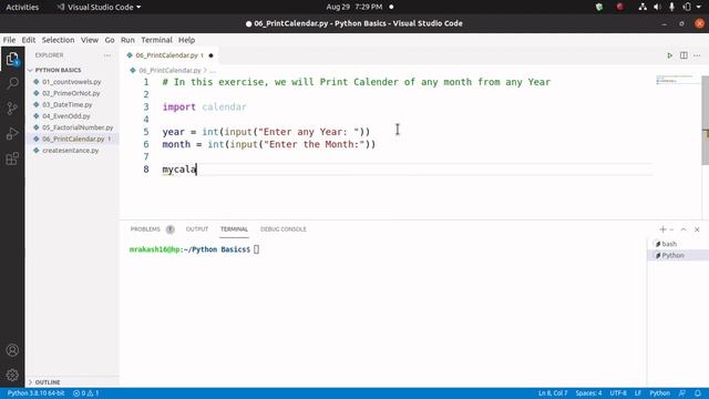 Python Calendar Program for Any Year Any Month | Calendar Module in Python смотреть онлайн