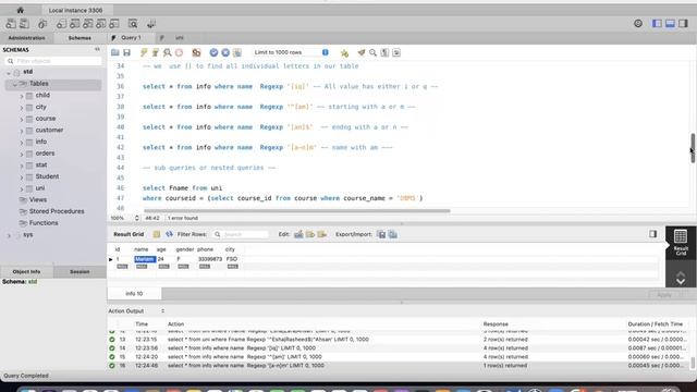 Lecture 27, Mysql ( Regexp and Subqueries) смотреть онлайн