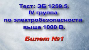БИЛЕТЫ по Электробезопасности IV группа выше 1000 В. Билет 1