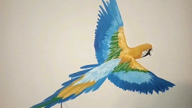 How to draw a parrot on the wall/ Как нарисовать попугай на стене/ смотреть онлайн