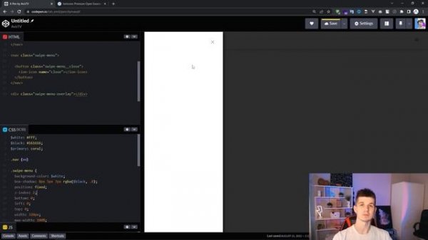 SWIPE / TOGGLE / ВЫДВИЖНОЕ МЕНЮ • HTML & CSS & JS ПРАКТИКА