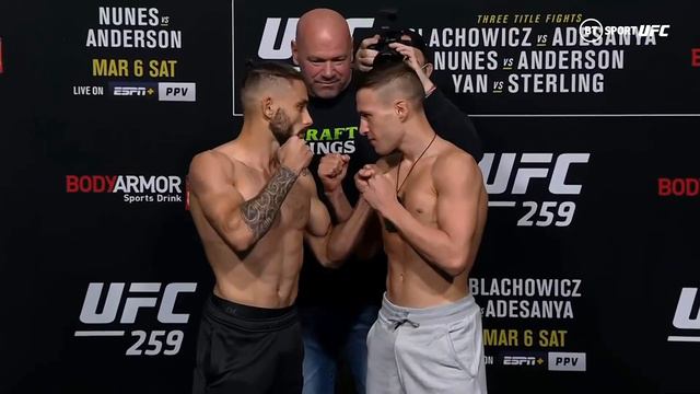 UFC 259 Final Face-offs in full! Adesanya and Blachowicz staredown, Yan and Sterling kick-off! смотреть онлайн