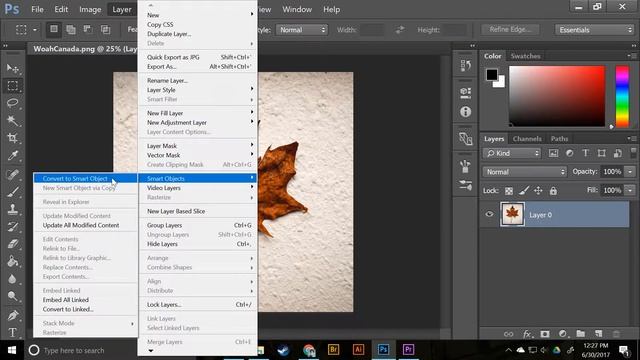 How to: Convert to Smart Object in Photoshop CC 2015 смотреть онлайн