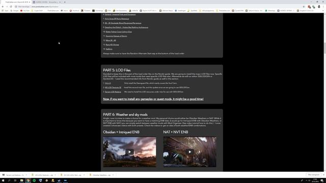 Skyrim:SE - 2018 Ultimate Graphics Tutorial Part 5 And 6: LOD And Weathers