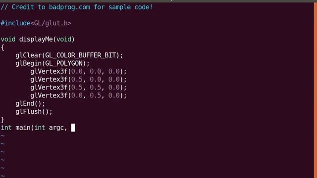 ≤90s: First OpenGL Program with GLUT (Linux) смотреть онлайн