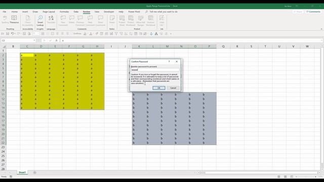Lock groups of cell ranges with different passwords | MS Excel Tutorial смотреть онлайн