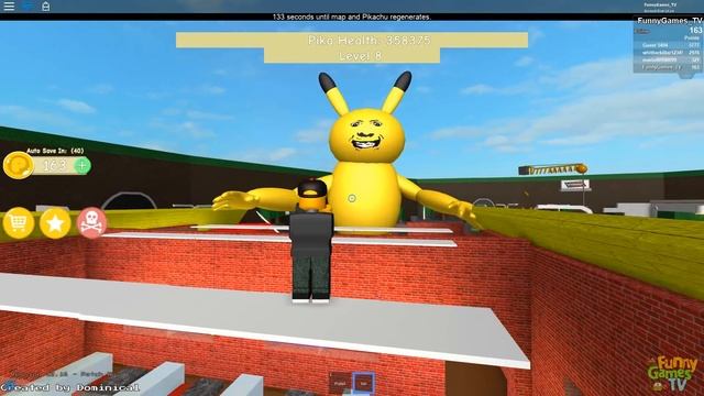 Убегаем от голодного ПИКАЧУ Приключения мульт героя ROBLOX видео от Funny Games TV смотреть онлайн