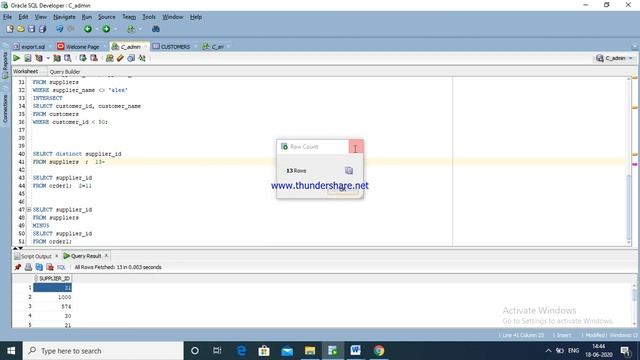 Oracle MINUS operator 22 смотреть онлайн