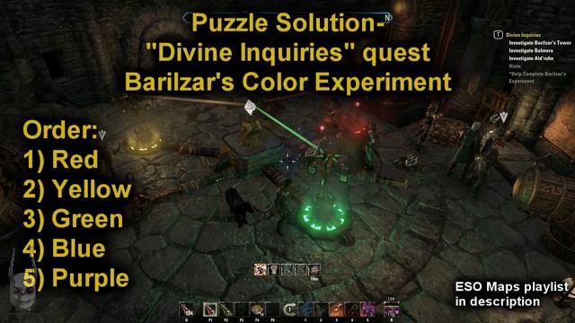ESO Puzzle Solution "Divine Inquiries" quest - Barilzar's Tower - Elder Scrolls Online Morrowind смотреть онлайн