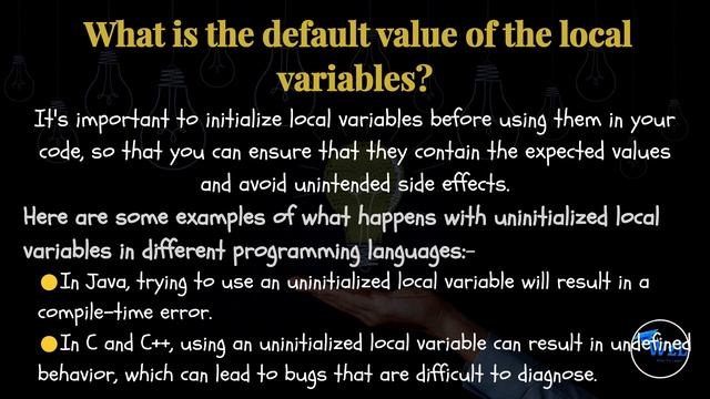 What is the default value of the local variables? | Java placement preparation | Lecture 16 смотреть онлайн