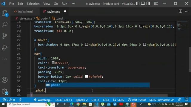 How to make a E Commerce Card by html and SCSS | Source code смотреть онлайн