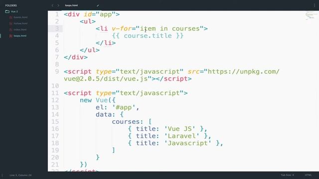 Vue 2.0 #5 Loops смотреть онлайн