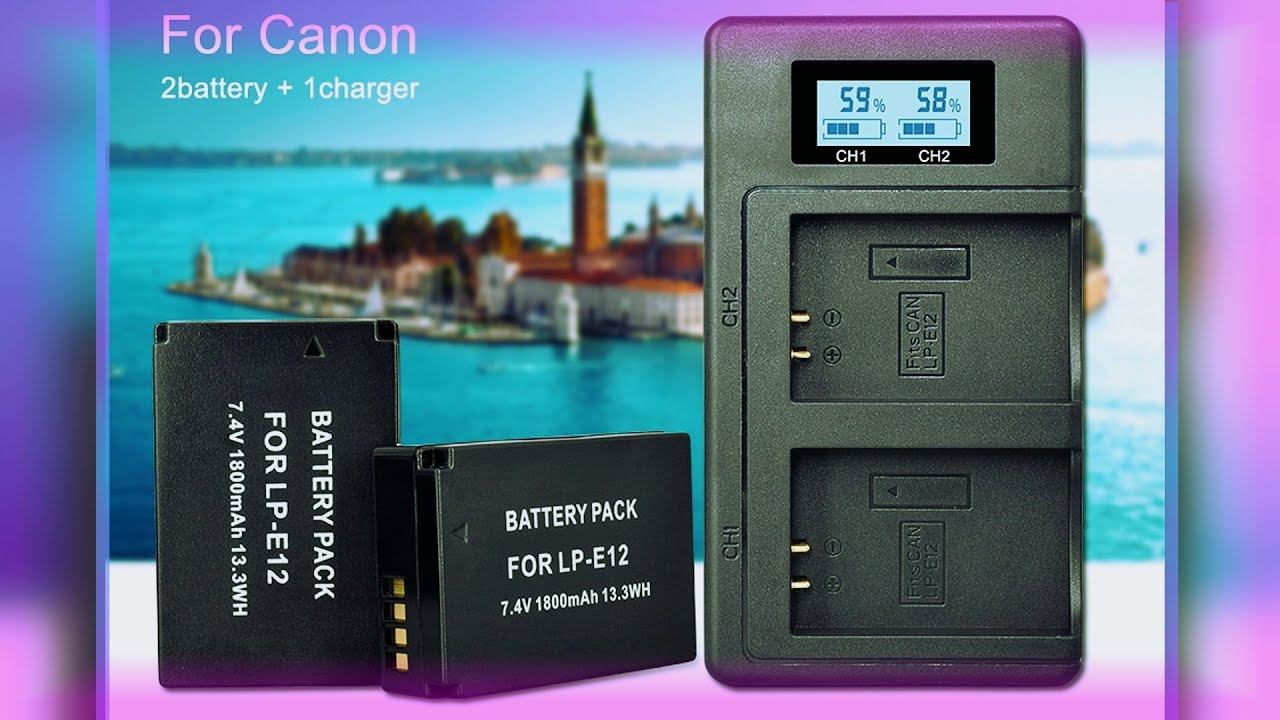 Портативное зарядное устройство и аккумуляторы LP-E12 для Canon M50 смотреть онлайн