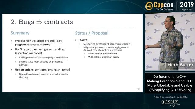 De-fragmenting C++: Making Exceptions and RTTI More Affordable and Usable - Herb Sutter CppCon 201 смотреть онлайн